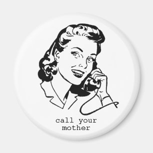 Vintage Retro Ring Mamma Rolig Magnet