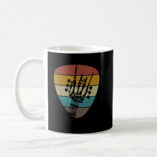 Vintage Retro Rock And Roll Skelett Rolig Gitarr Kaffemugg
