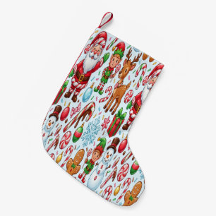 Vintage Retro Röd Godisstav Wonderland Jul Liten Julstrumpa