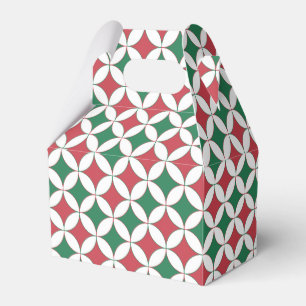 Vintage Retro Röd och Grön Rutig Kvadratmönster Presentaskar
