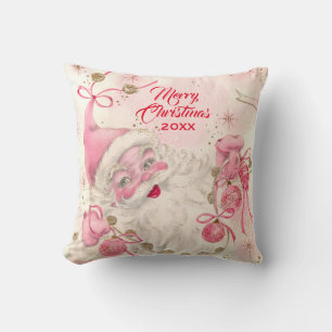 Vintage Retro Rosa Jultomten jul Helgdag Kudde