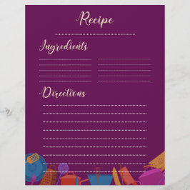 Vintage retro rosa-köket Recipe Lakan
