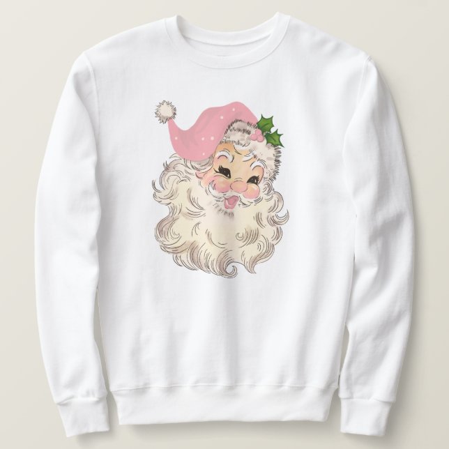Vintage Retro Rosa Santa Unisex Sweatshirt (Design framsida)