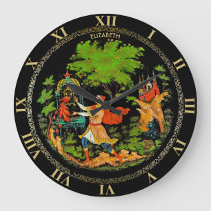 Vintage Retro Russian Fairy Tale Fantasy Colorful Stor Klocka