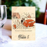Vintage Retro Rustic Funny 50:s Tecknad Bok Bröllo Bordsnummer<br><div class="desc">Den här vintagens efterhandsbaserade bröllopsinbjudan med tecknad passar för ett modernt bröllop. Den gamla minimalistiska designen har Vintagen Retro Rustic Funny 50:e Tecknad Bok Bröllop Bordsnummer</div>