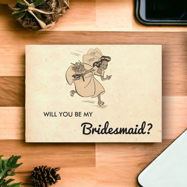 Vintage Retro Rustic Snyggt Chic Bridesmaid Card Inbjudningar (Skapare uppladdad)