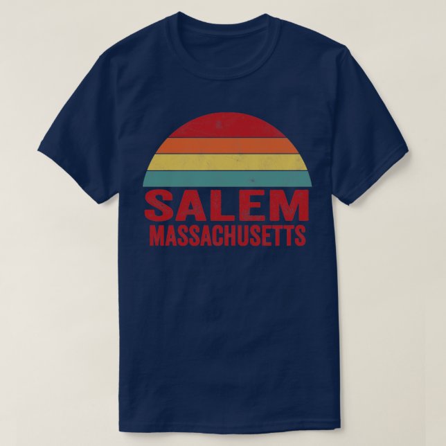 Vintage Retro Salem Massachusetts T Shirt (Design framsida)