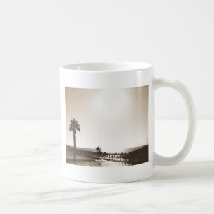 vintage retro San Clemente brygga kalifornien sepi Kaffemugg