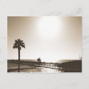 vintage retro San Clemente brygga kalifornien sepi Vykort