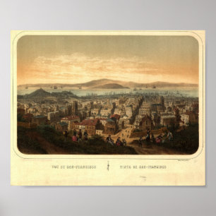 Vintage Retro San Francisco Karta Poster