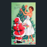 Vintage retro Santa and Dam decor poster<br><div class="desc">design av www.etsy.com/Shop/VanityFlairDesign</div>