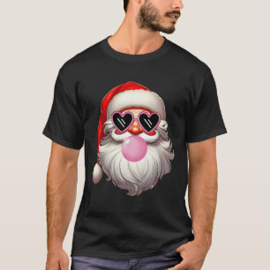 Vintage Retro Santa Bubble Gum Rosa Sung T Shirt
