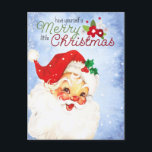 Vintage Retro Santa God jul Vykort<br><div class="desc">Den här designen kan vara personlig i det område som tillhandahålls genom att ändra fotot och/eller text. Du kan också anpassa den genom att klicka på Anpassa den här mallen och sedan välja klicka för att anpassa ytterligare alternativ och ta bort eller ändra färg i bakgrunden, lägga till text, ändra...</div>