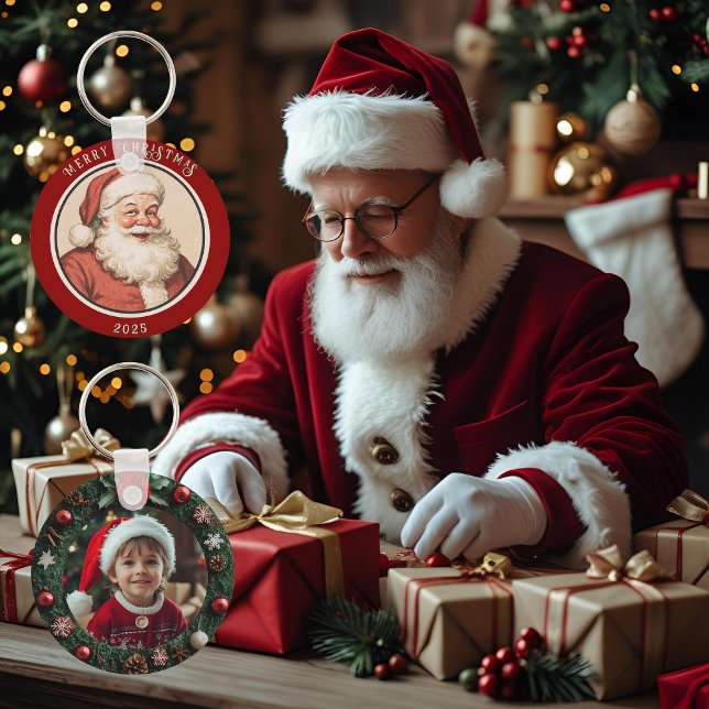 Vintage Retro Santa Nyckelring (Skapare uppladdad)