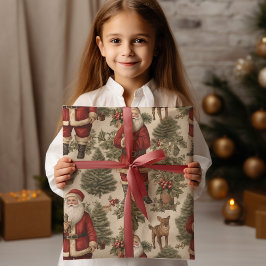 Vintage Retro Santa Presentpapper