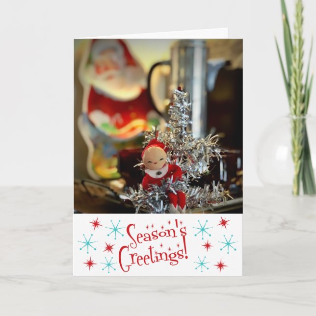 Vintage Retro-säsongens helgdag Kort (Framsida)