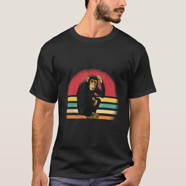 Vintage Retro Schimpans Apa T Shirt (Framsida)