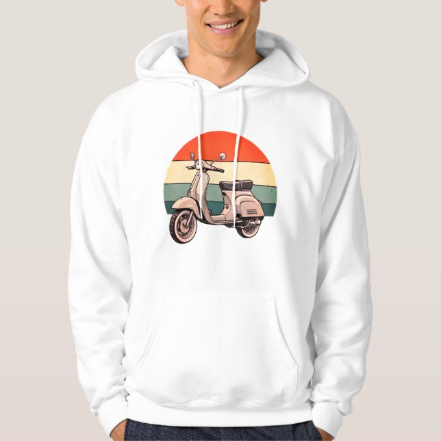 Vintage, Retro, Scooter, Mofa, Töffli, Roller  Hoodie (Framsida)
