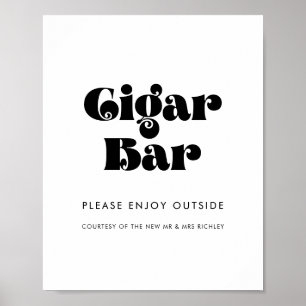 Vintage Retro Script Bröllop Cigar Pub-tecken Poster