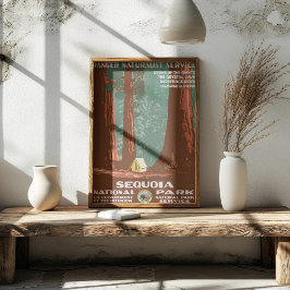Vintage Retro Sequoia National Park Resa Poster