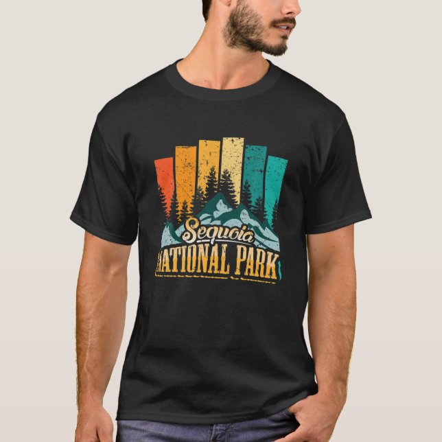 Vintage Retro Sequoia nationalpark T Shirt (Framsida)