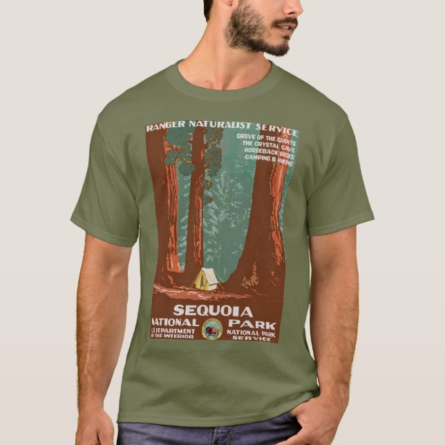 Vintage Retro Sequoia nationalpark Travel T Shirt (Framsida)