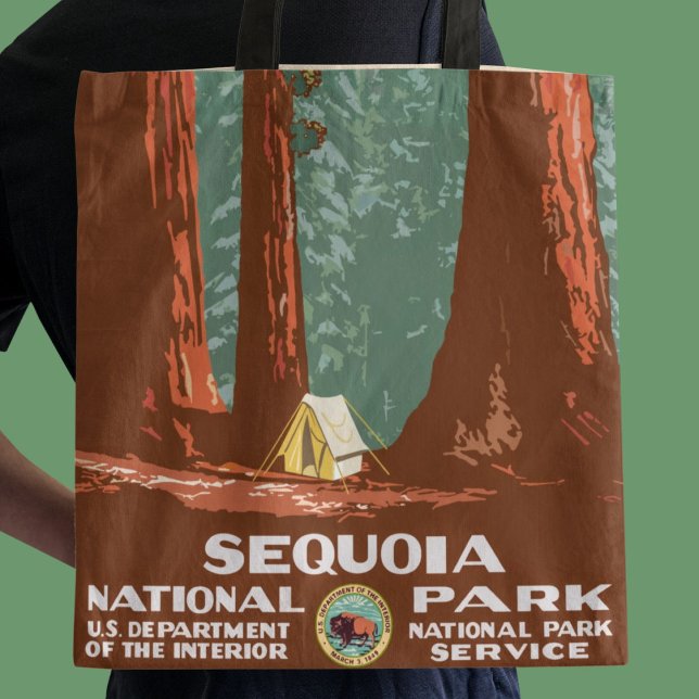 Vintage Retro Sequoia nationalpark Travel Tygkasse (Skapare uppladdad)