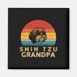 Vintage Retro Shih Tzu Grandpa Hund älskare Tass P Magnet