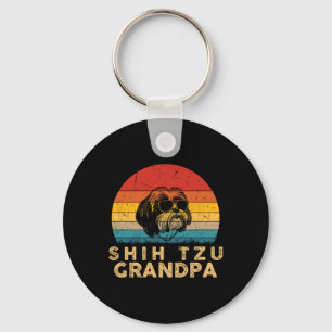 Vintage Retro Shih Tzu Grandpa Hund älskare Tass P Nyckelring