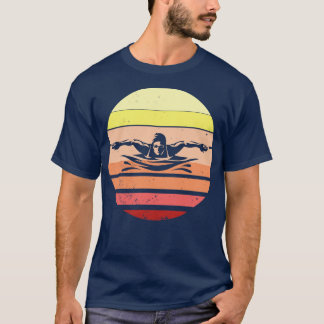 Vintage Retro Simma Skyscape Swimming T Shirt