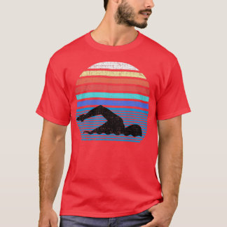 Vintage Retro Simma Swimmer Swimming-gåvor på 80-t T Shirt