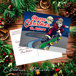 Vintage Retro Skate julhälsningar Helg Vykort