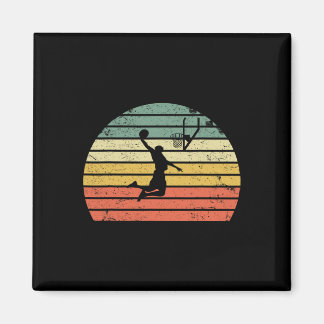 Vintage Retro Sketll Dunk Tröja Solnedgång Färgrik Magnet