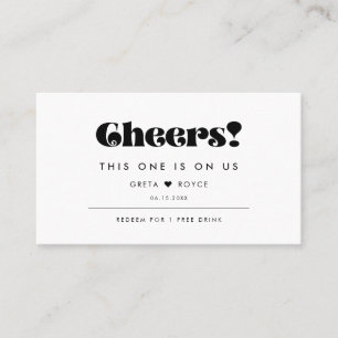 Vintage Retro-skript Bröllop Drink Biljett