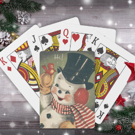 Vintage Retro Snögubbe-jul, Helgdag Casinokort