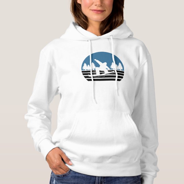 Vintage Retro Snowboardåkning T Shirt (Framsida)