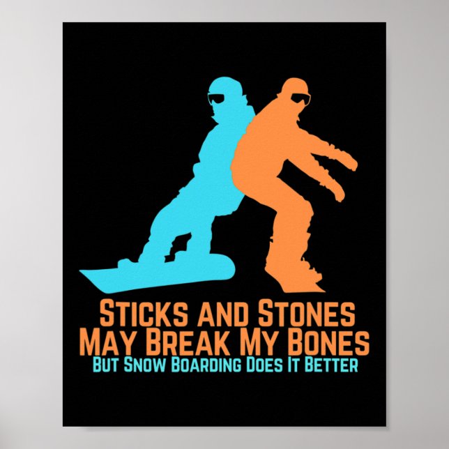 Vintage Retro Snowboarding Gift för snodboarder Poster (Framsidan)