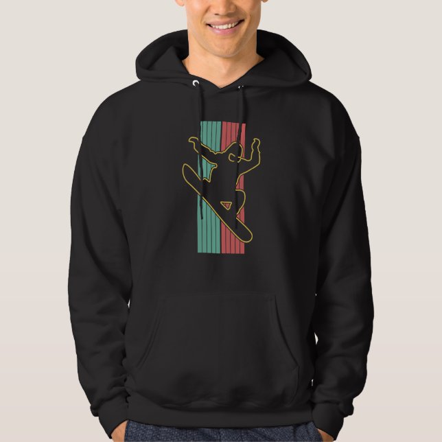 Vintage Retro Snowboarding Hoodie (Framsida)
