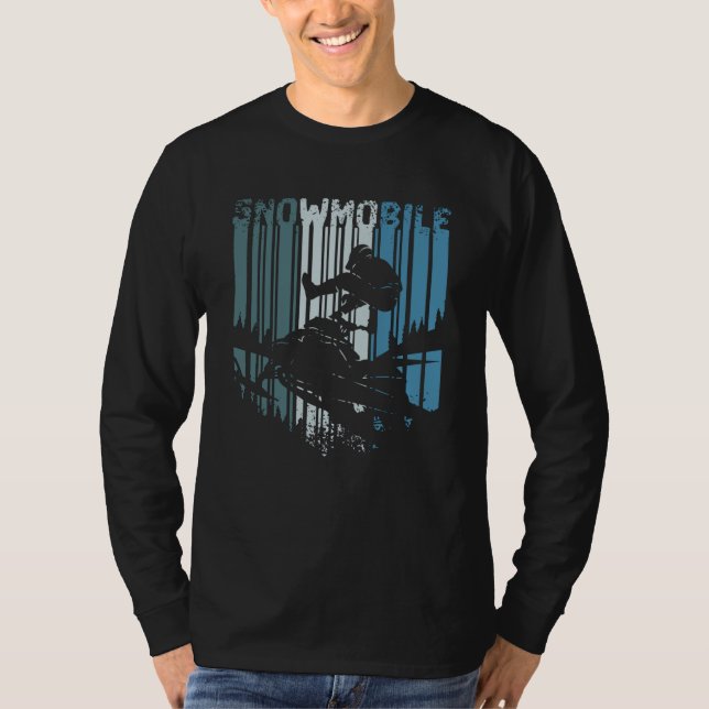 Vintage Retro Snowmobile T Shirt (Framsida)