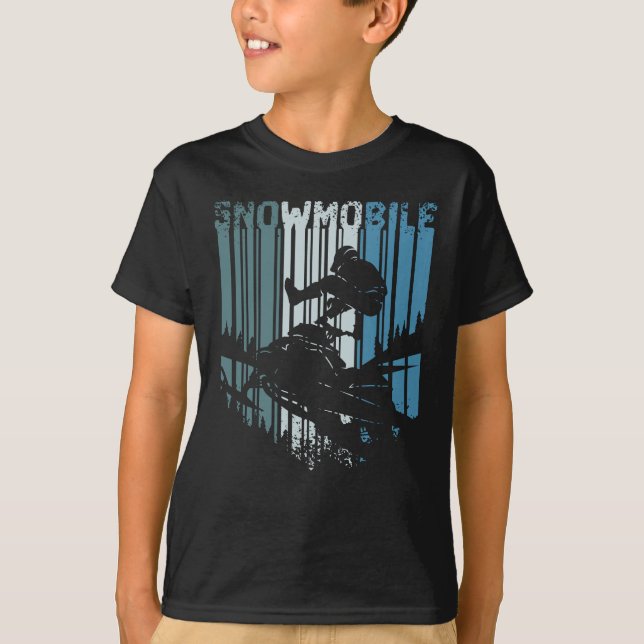 Vintage Retro Snowmobile T Shirt (Framsida)