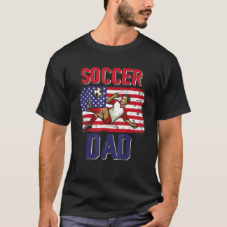 Vintage Retro Soccer Pappa Player American Flagga T Shirt