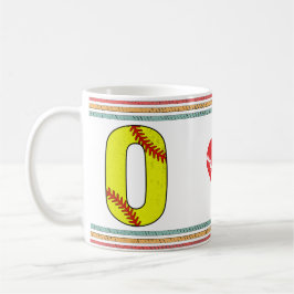 Vintage Retro Softball Letter O Old School Kaffemugg