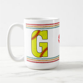 Vintage Retro Softboll Bokstav G Atletisk Kaffemugg