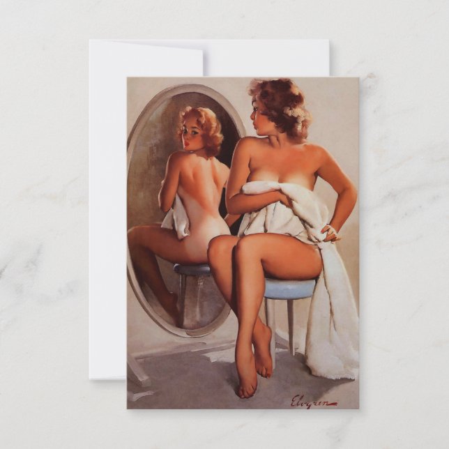 Vintage Retro Sol Tan Pinup flicka (Framsida)