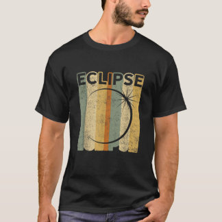 Vintage Retro Solar Eclipse T Shirt Sol Måne Himme