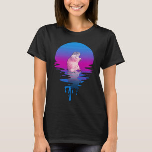 Vintage Retro Solnedgång Präriehund T Shirt