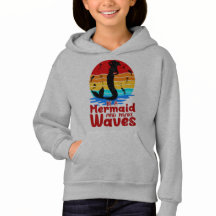 Vintage Retro-solnedgång Var en Sjöjungfru som gör