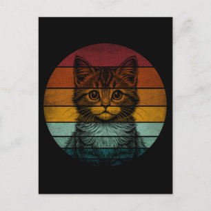 Vintage Retro Söt Katt Vykort