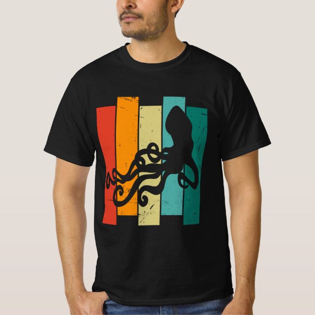 Vintage Retro Squid T Shirt (Framsida)