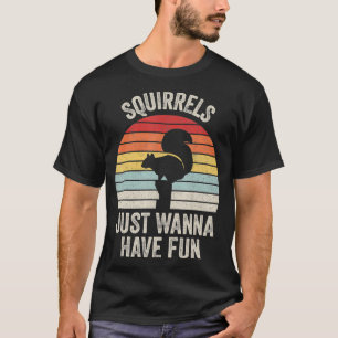 Vintage Retro Squirrels vill bara ha Roligt Squirr T Shirt